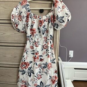 Lucky Brand Red and Blue Floral Mini Dress